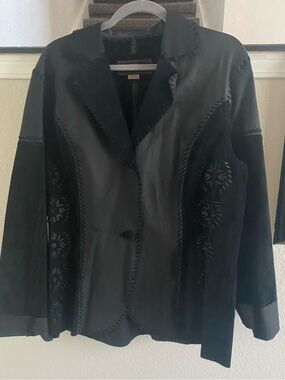 Vintage 3B West Western Equestrian Black Women's Leather Jacket